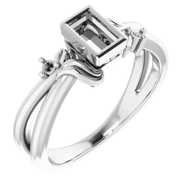 Bezel-Set Accented Floral Ring