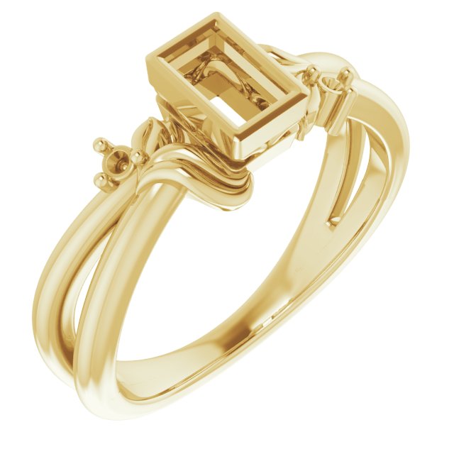 Bezel-Set Accented Floral Ring