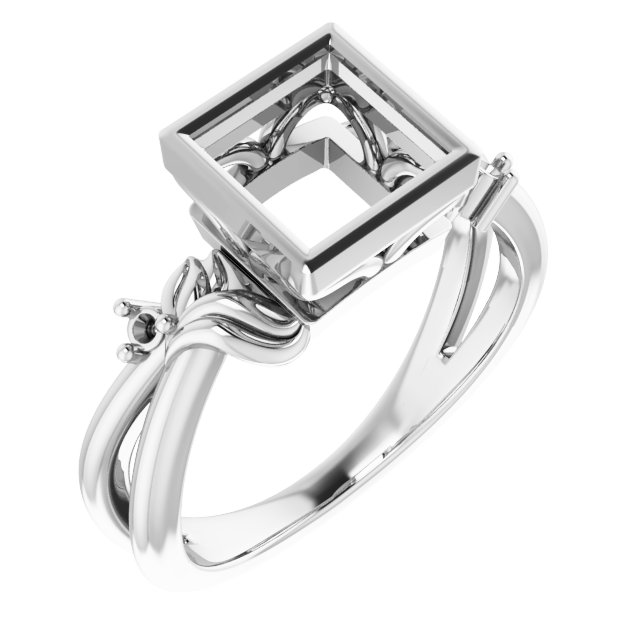 Bezel-Set Accented Floral Ring