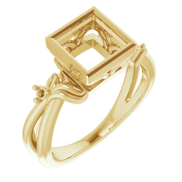 Bezel-Set Accented Floral Ring