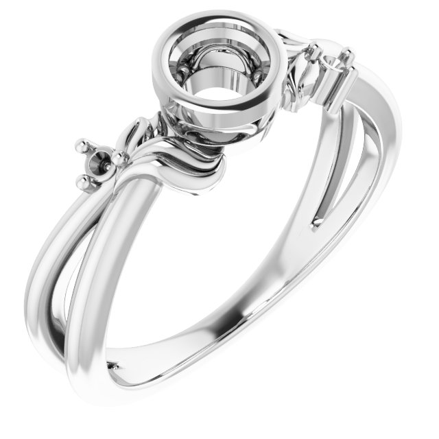 Bezel-Set Accented Floral Ring