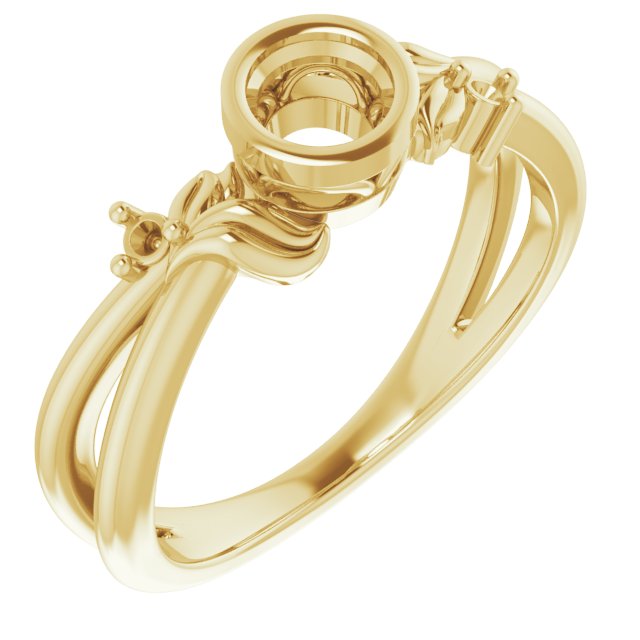 Bezel-Set Accented Floral Ring