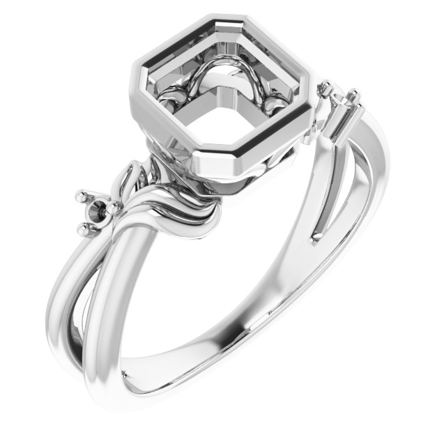 Bezel-Set Accented Floral Ring