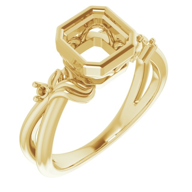 Bezel-Set Accented Floral Ring