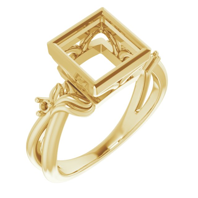 Bezel-Set Accented Floral Ring