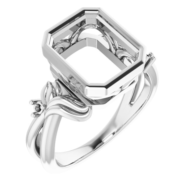 Bezel-Set Accented Floral Ring