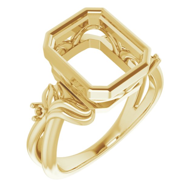 Bezel-Set Accented Floral Ring