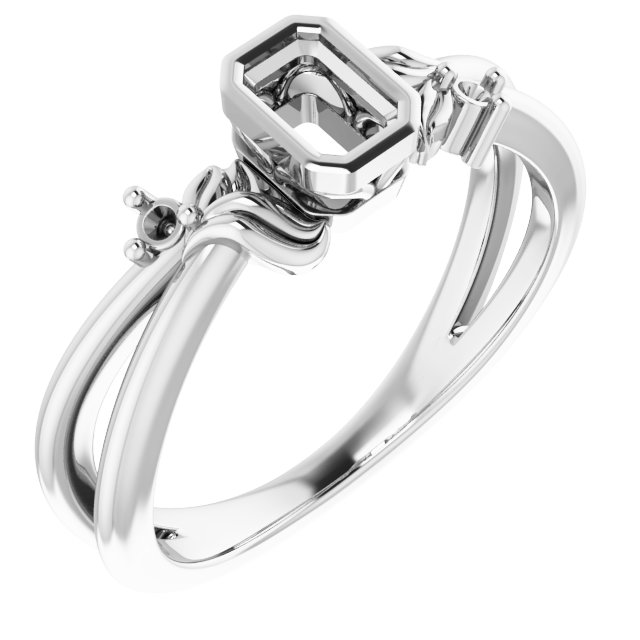 Bezel-Set Accented Floral Ring