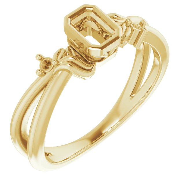 Bezel-Set Accented Floral Ring