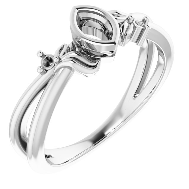 Bezel-Set Accented Floral Ring