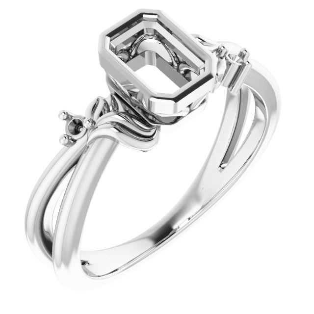 Bezel-Set Accented Floral Ring