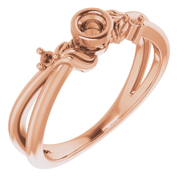 Bezel-Set Accented Floral Ring