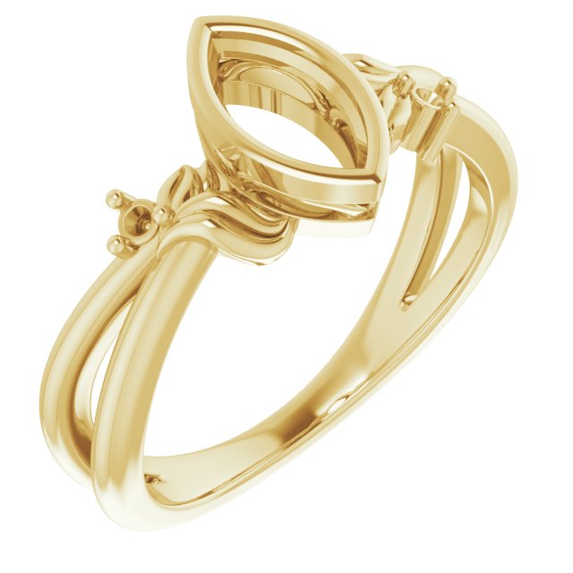 Bezel-Set Accented Floral Ring