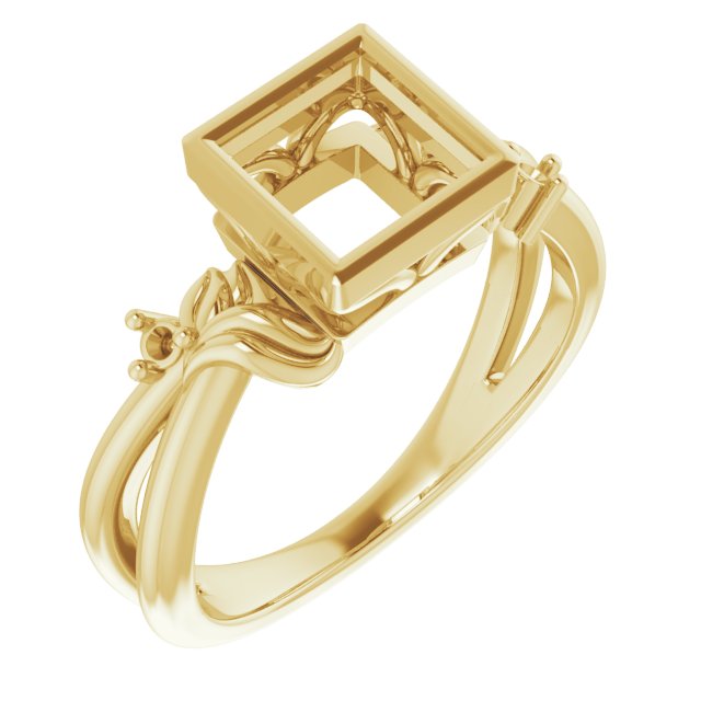 Bezel-Set Accented Floral Ring