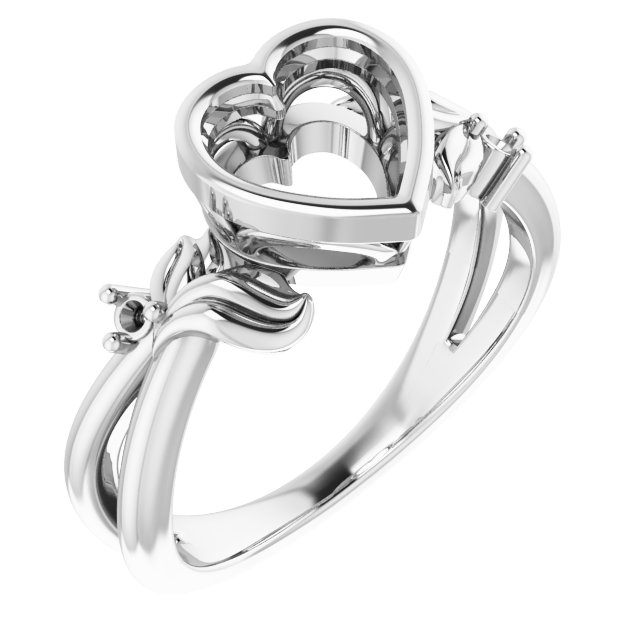 Bezel-Set Accented Floral Ring