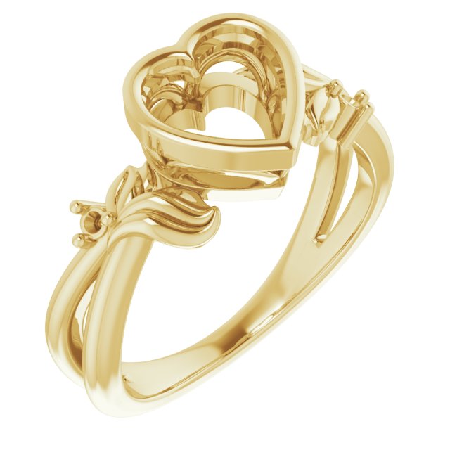 Bezel-Set Accented Floral Ring