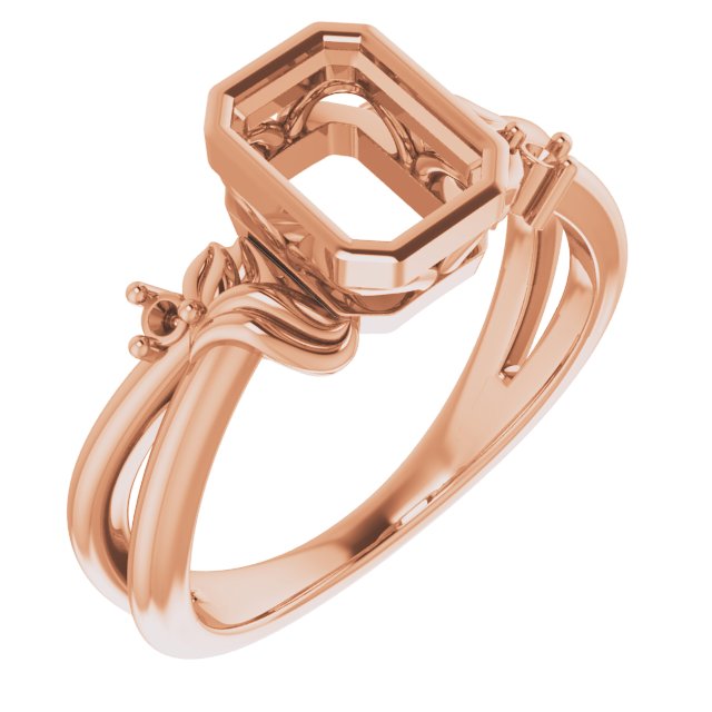 Bezel-Set Accented Floral Ring