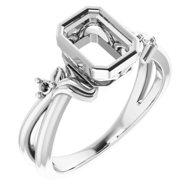 Bezel-Set Accented Floral Ring