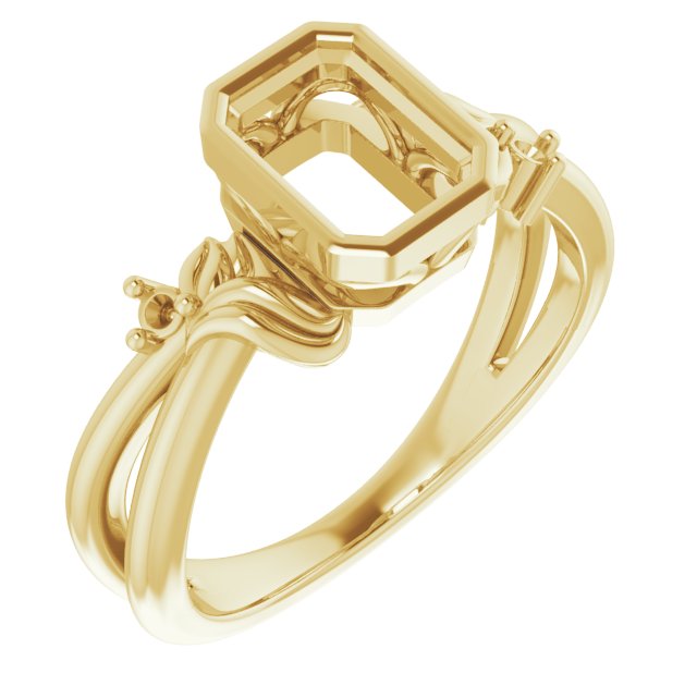 Bezel-Set Accented Floral Ring