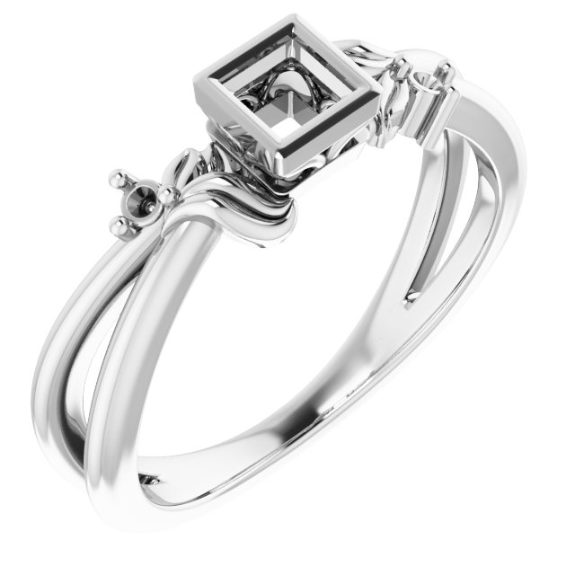 Bezel-Set Accented Floral Ring