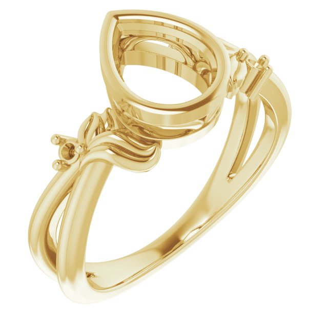 Bezel-Set Accented Floral Ring
