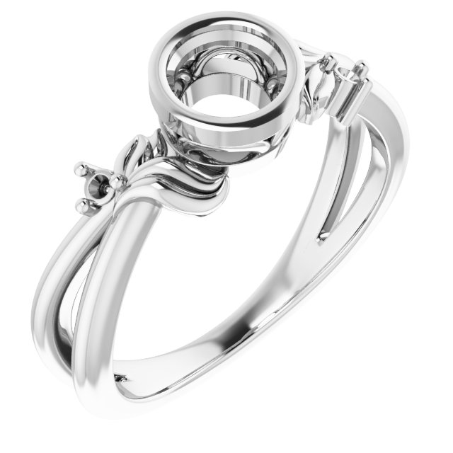 Bezel-Set Accented Floral Ring