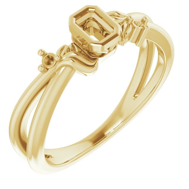 Bezel-Set Accented Floral Ring