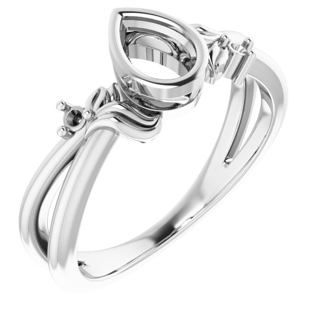 Bezel-Set Accented Floral Ring