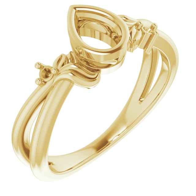 Bezel-Set Accented Floral Ring