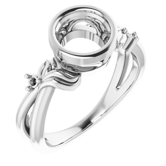 Bezel-Set Accented Floral Ring