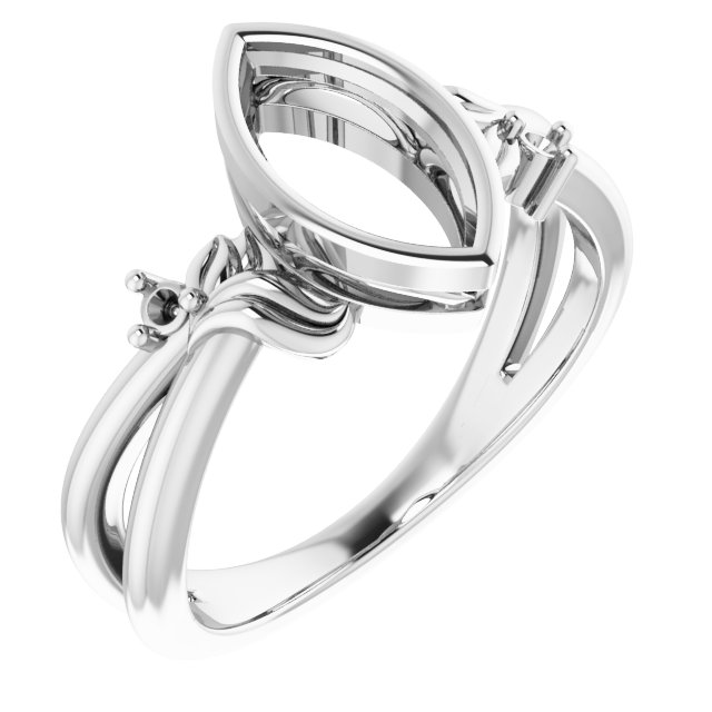 Bezel-Set Accented Floral Ring