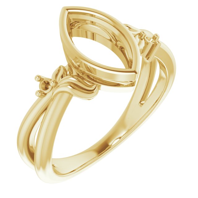 Bezel-Set Accented Floral Ring