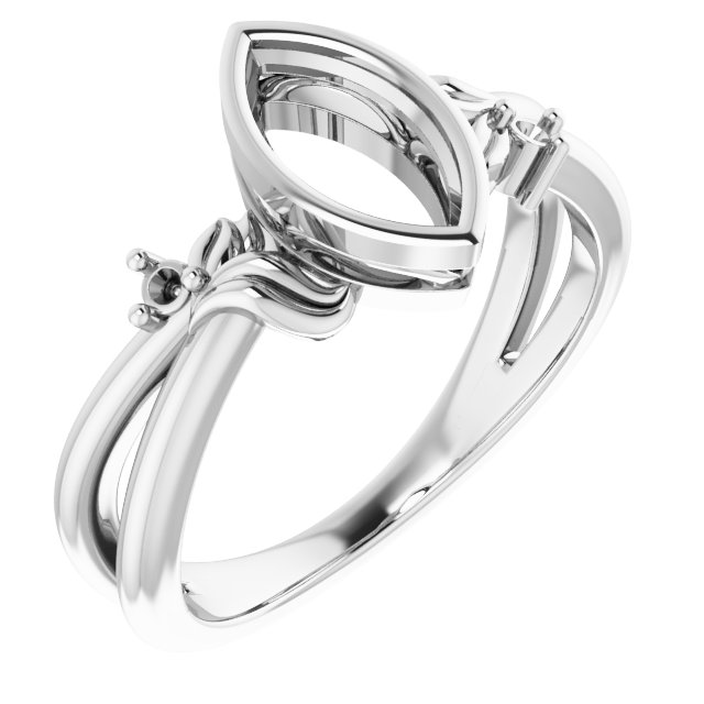 Bezel-Set Accented Floral Ring