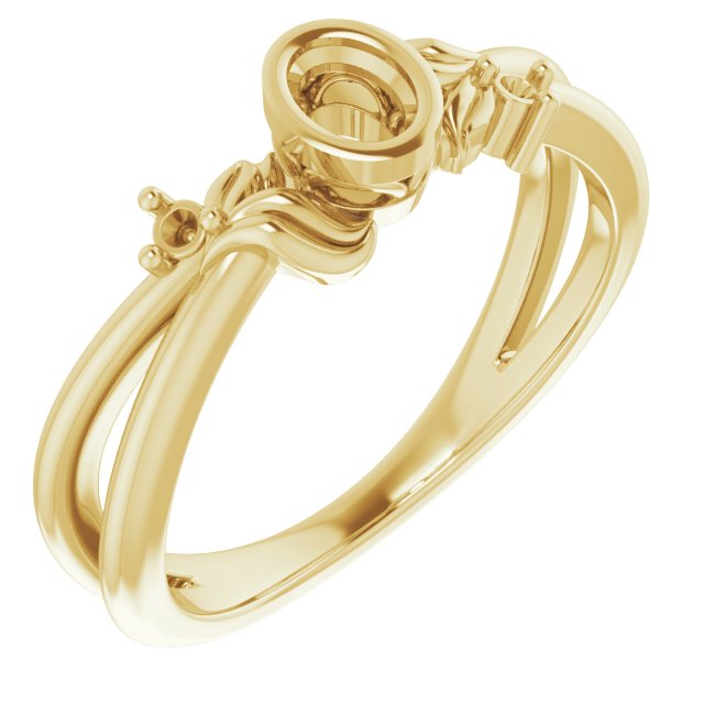 Bezel-Set Accented Floral Ring