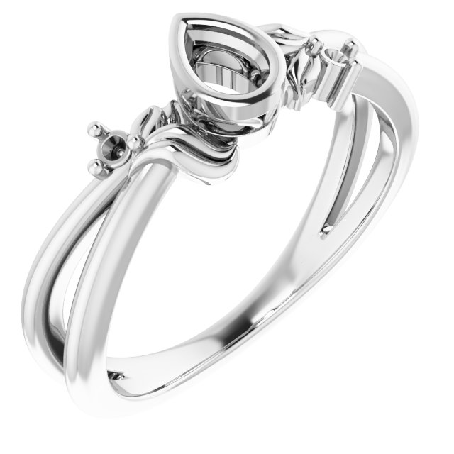 Bezel-Set Accented Floral Ring