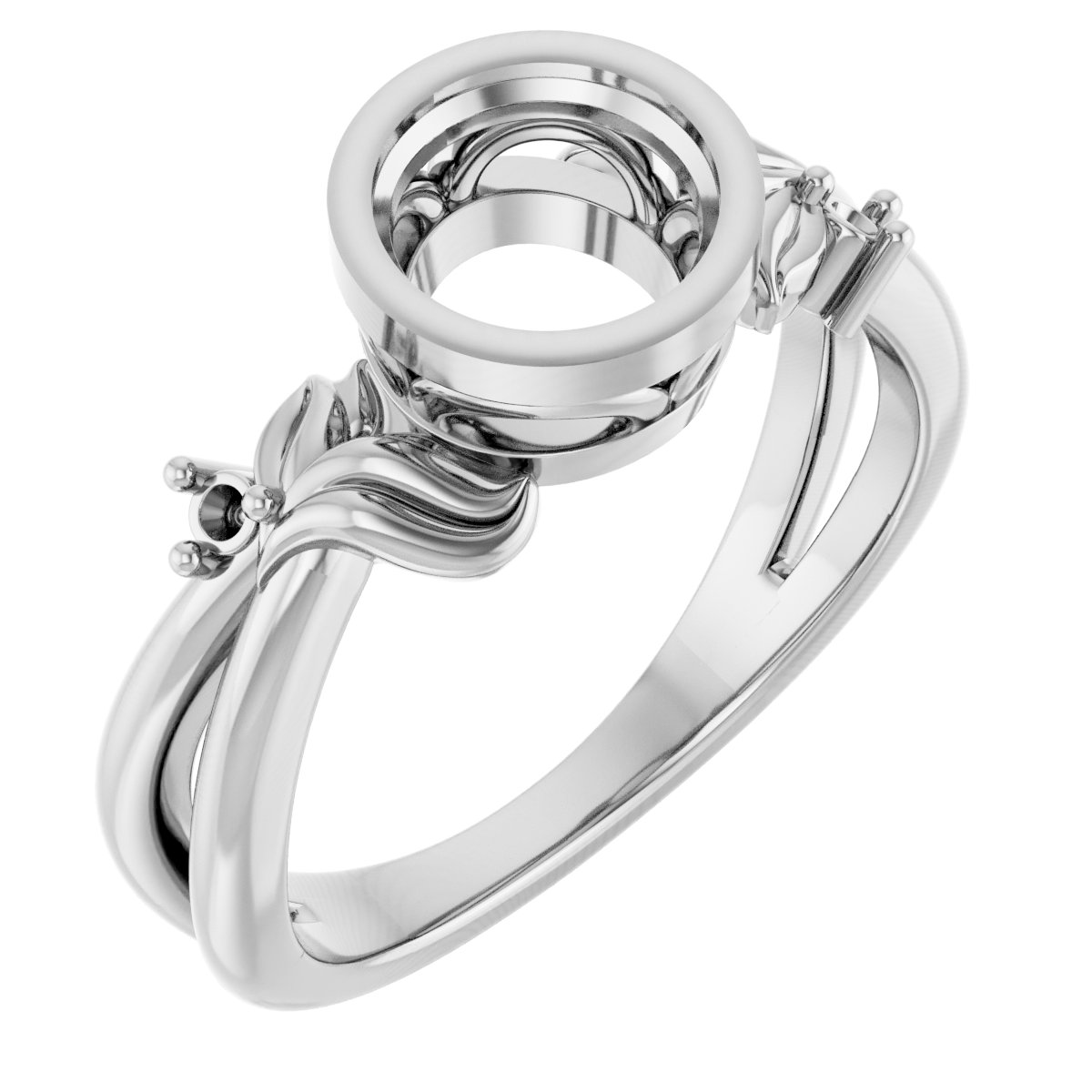 Bezel-Set Accented Floral Ring