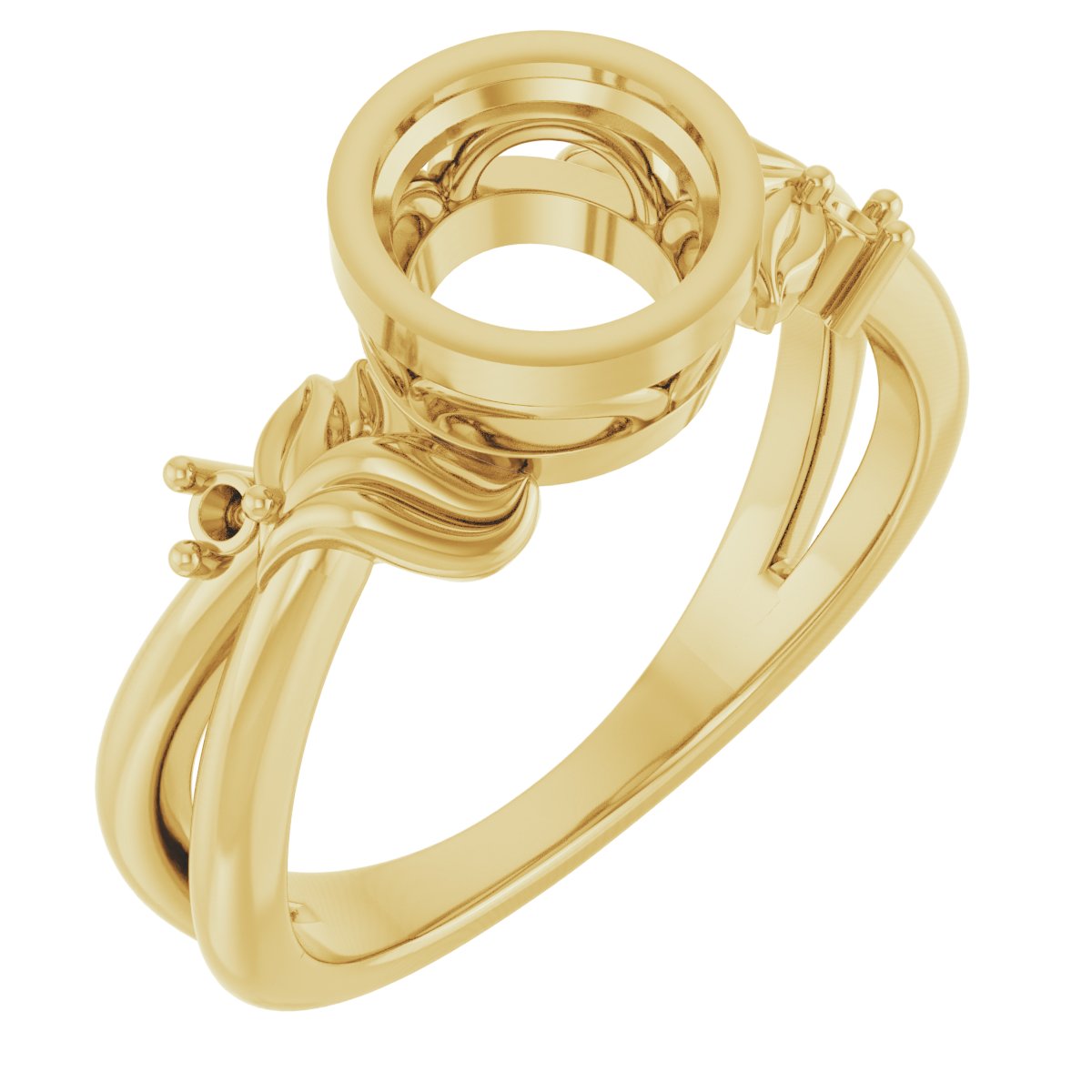 Bezel-Set Accented Floral Ring