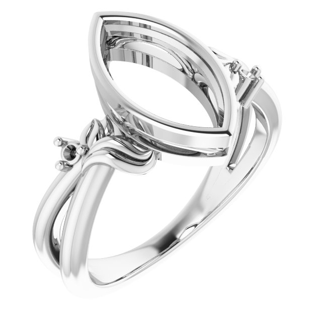 Bezel-Set Accented Floral Ring