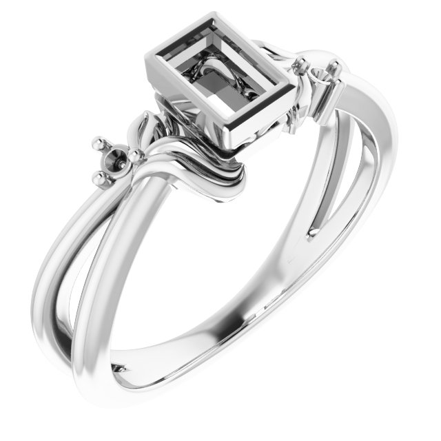 Bezel-Set Accented Floral Ring
