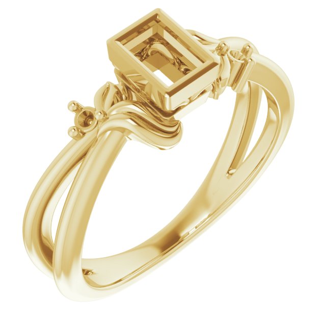 Bezel-Set Accented Floral Ring