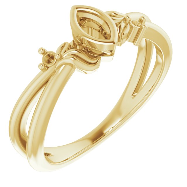 Bezel-Set Accented Floral Ring