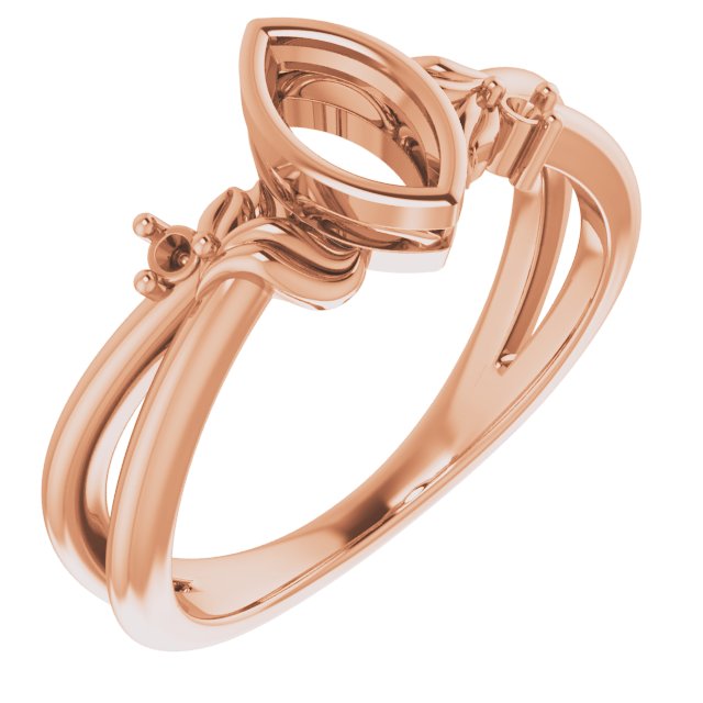 Bezel-Set Accented Floral Ring