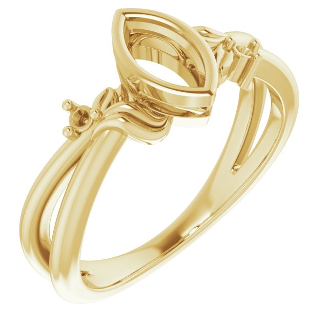 Bezel-Set Accented Floral Ring