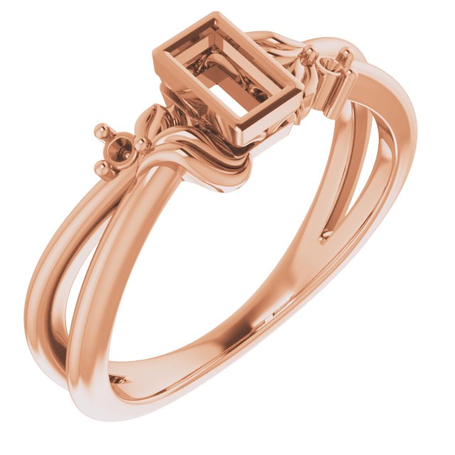 Bezel-Set Accented Floral Ring