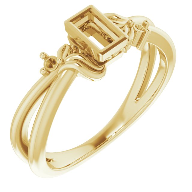Bezel-Set Accented Floral Ring