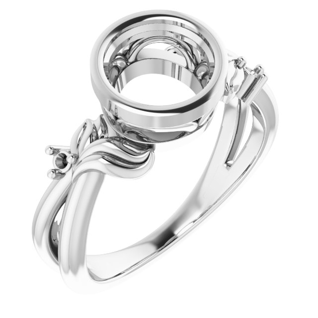 Bezel-Set Accented Floral Ring