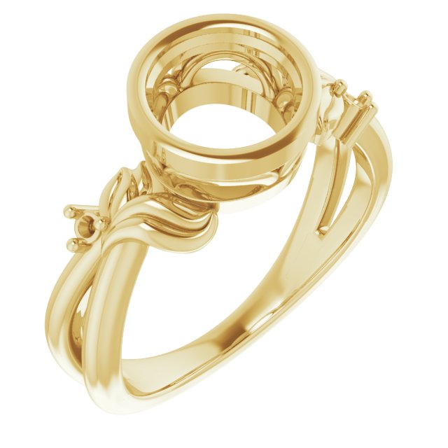 Bezel-Set Accented Floral Ring