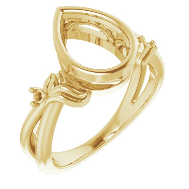 Bezel-Set Accented Floral Ring