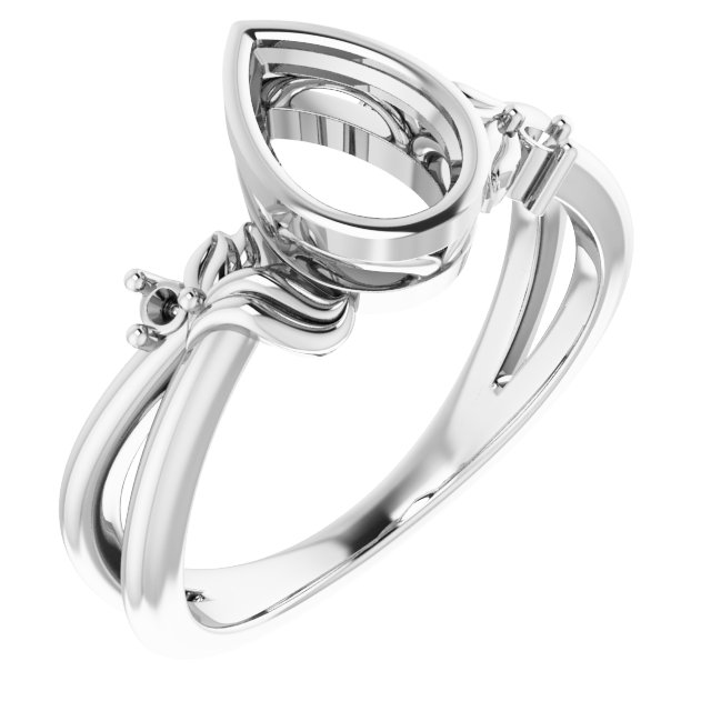 Bezel-Set Accented Floral Ring