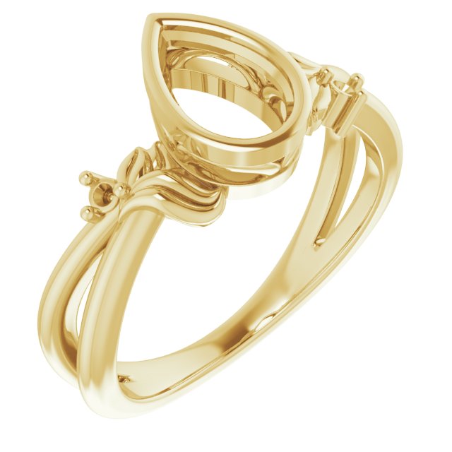 Bezel-Set Accented Floral Ring
